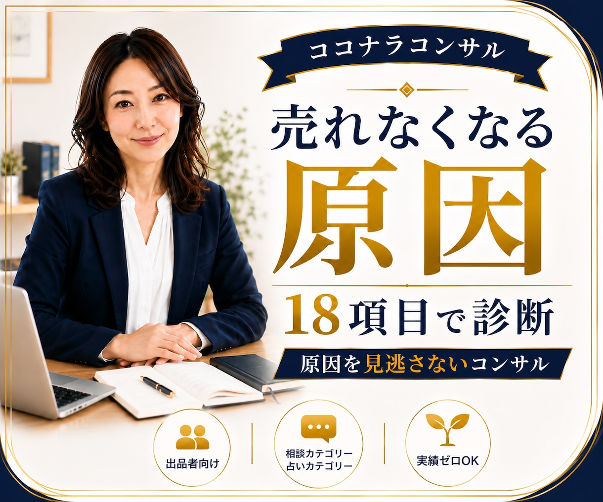 ココナラコンサル｜あなたのサービスを診断します あなたのサービス、18項目で「売れなくなる原因」を分析します イメージ1