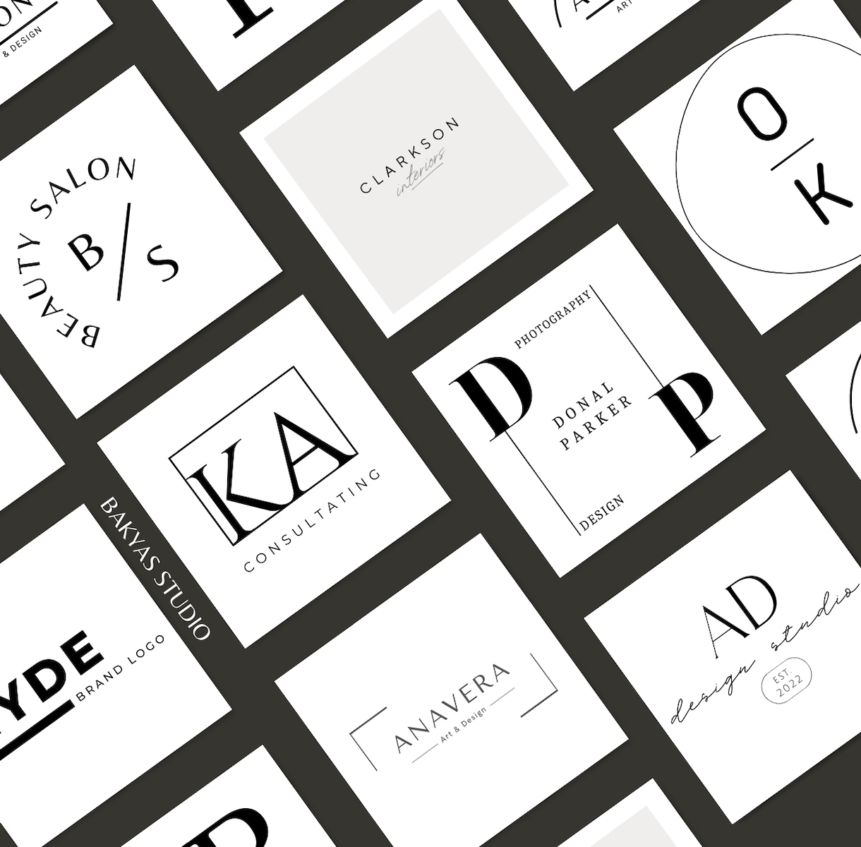 シンプルモダンな今っぽいおしゃれロゴ制作いたします 文字のみのシンプルかつモダンな高級感あるデザインを使用 イメージ1