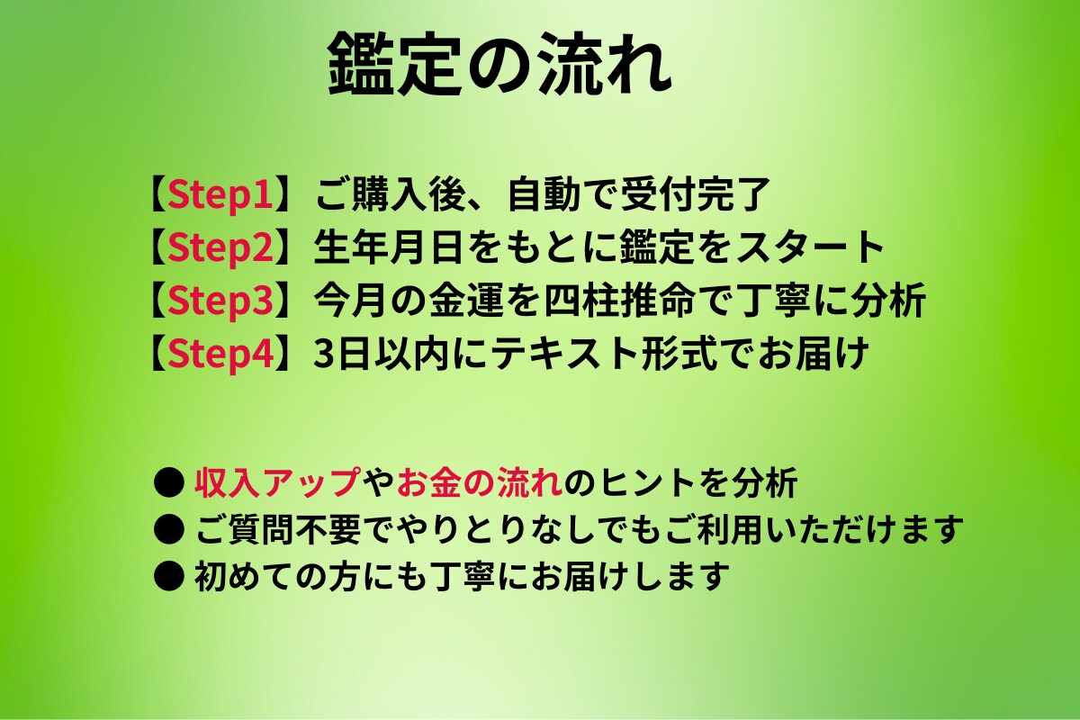 四柱推命で4月の金運を占います 今月の金運傾向をスッキリお伝え！ イメージ2