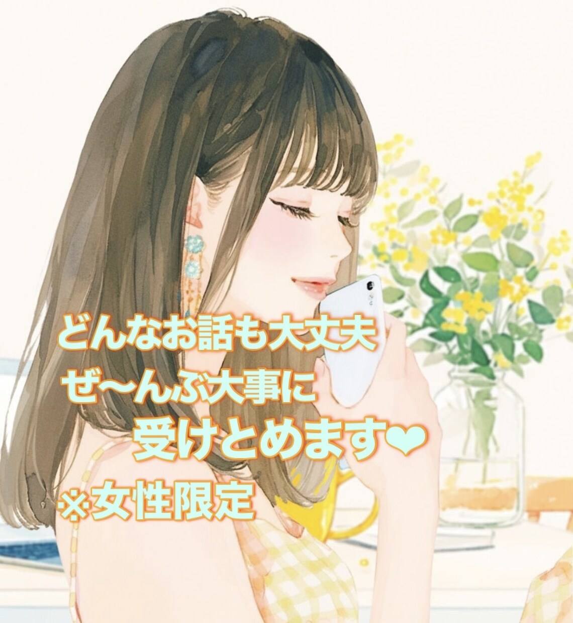 愚痴聞き・恋愛相談も♡癒してぜんぶ受けとめます 私と電話で友達感覚でいっぱい話してね♡ イメージ1
