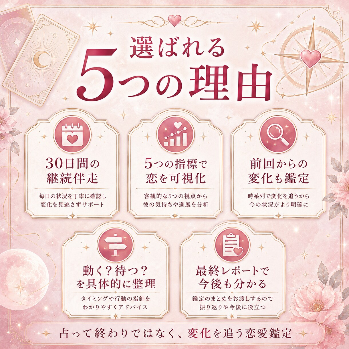 不安な恋を30日間伴走鑑定します 【何度占っても不安なあなたへ】この恋の答えを見つける30日間 イメージ3