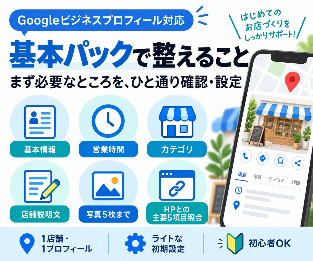 Googleマップ対策でお店情報を整えます 営業時間・写真・説明文など、まず必要なところを設定します イメージ3