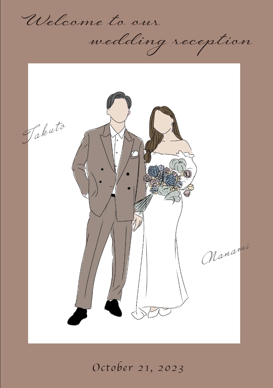 オシャレ花嫁さん必見！イラストボード作ります 世界にひとつだけ【お気に入りの写真をイラストに】 イメージ3