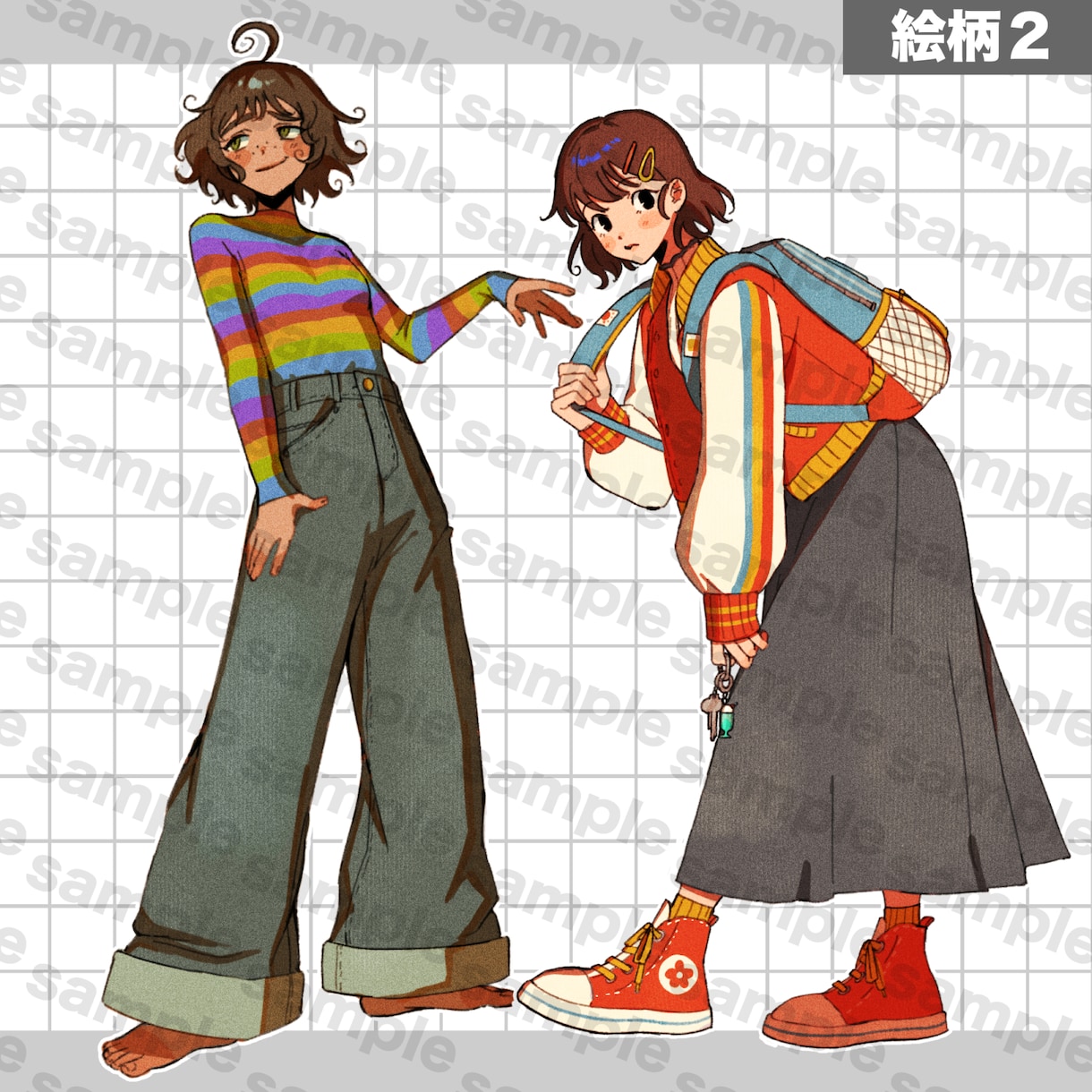 ポップで可愛い全身の立ち絵イラストを制作致します 丁寧に納品日厳守でイラストを提供致します！ イメージ3