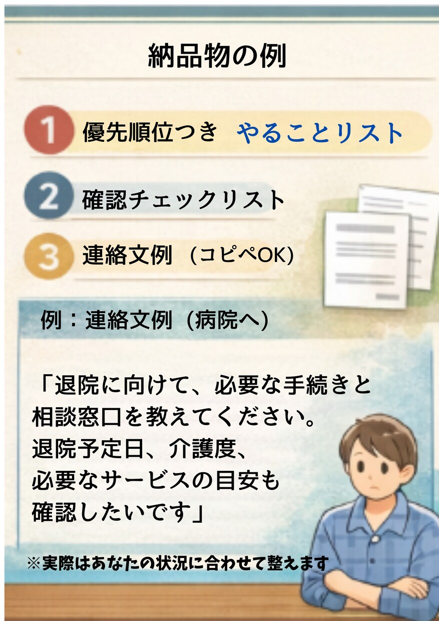 在宅介護が限界の方へ施設入所までの流れを整理します 特養・老健などの選択肢、ケアマネや施設に聞くことを整理します イメージ4