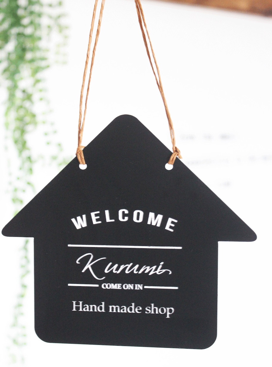 屋外対応＊ナチュラルなおうち型表札制作します サイズ変更可◎お店・サロン・イベントの看板にもおすすめです♪ イメージ4