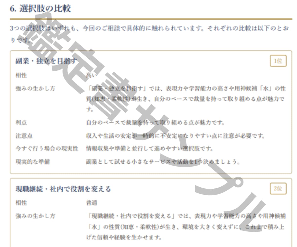 今後の仕事の岐路を3つの東洋命術で鑑定します 仕事の岐路を結論と行動計画にします イメージ6