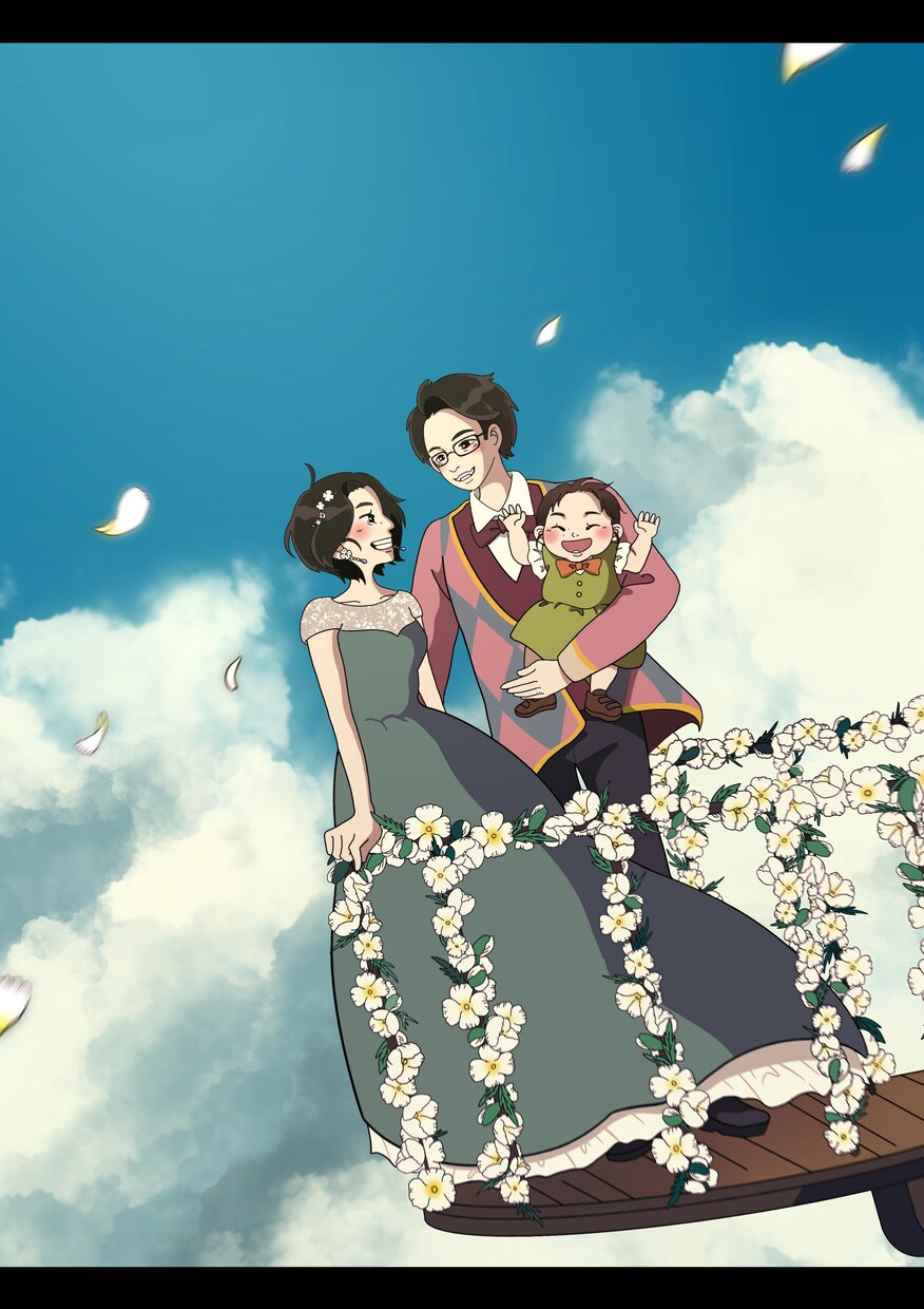 絵柄寄せ可◎可愛いご夫婦のイラスト描きます 格安で可愛いウェルカムボード制作致します！ イメージ3