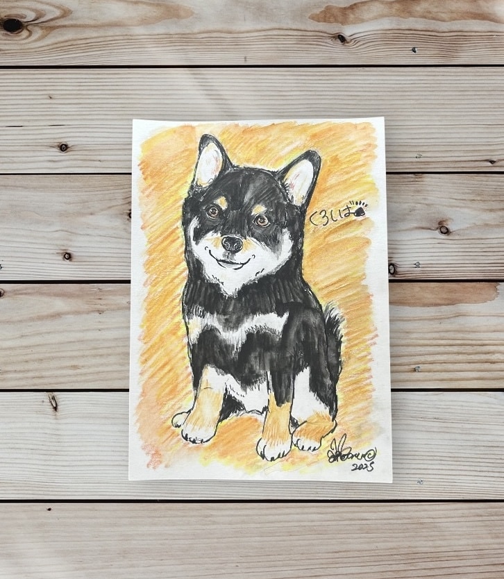 優しい水彩画タッチのうちの子似顔絵イラスト描きます ペット専門似顔絵師が優しいタッチの似顔絵製作 イメージ3