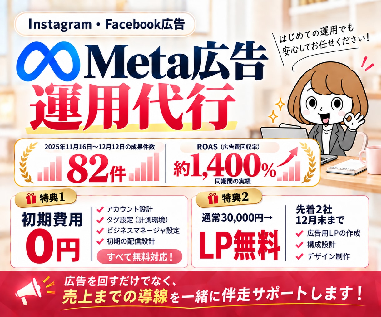 Meta広告の運用代行をします 【初期費用0円】インスタ広告のプロが売上まで伴走 イメージ1