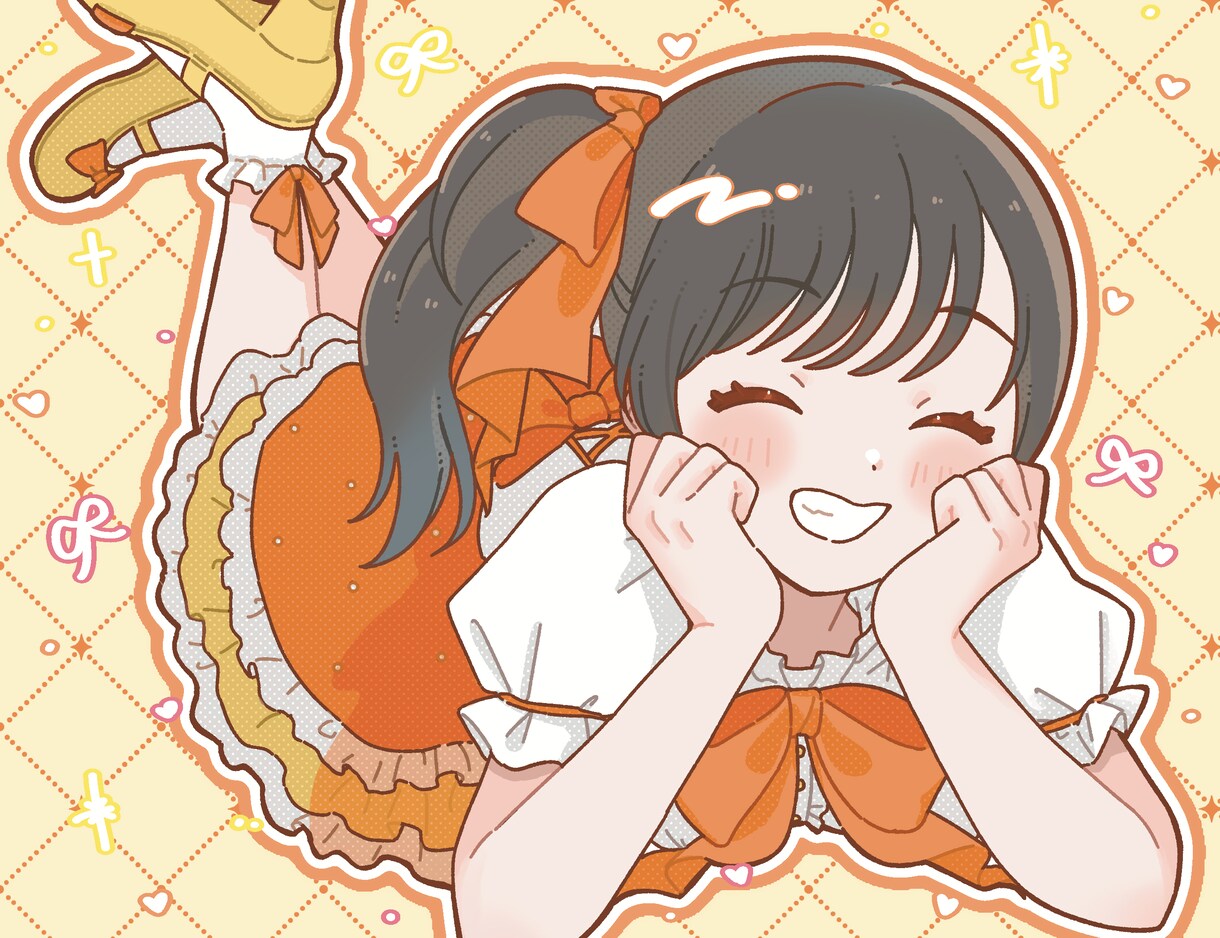 商用OK ポップで可愛い女の子のイラスト制作します 配信やSNSでの活動用イラスト等制作いたします。 イメージ8