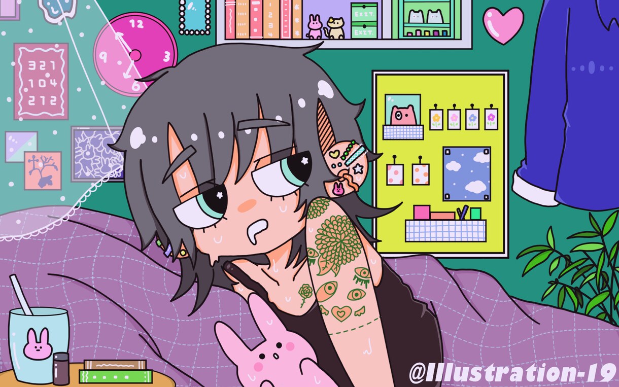 ポップでカートゥーン風の個性的なイラストを描きます 歌ってみた、動画サムネイル、表紙、アイコン、何でも描きます！ イメージ4