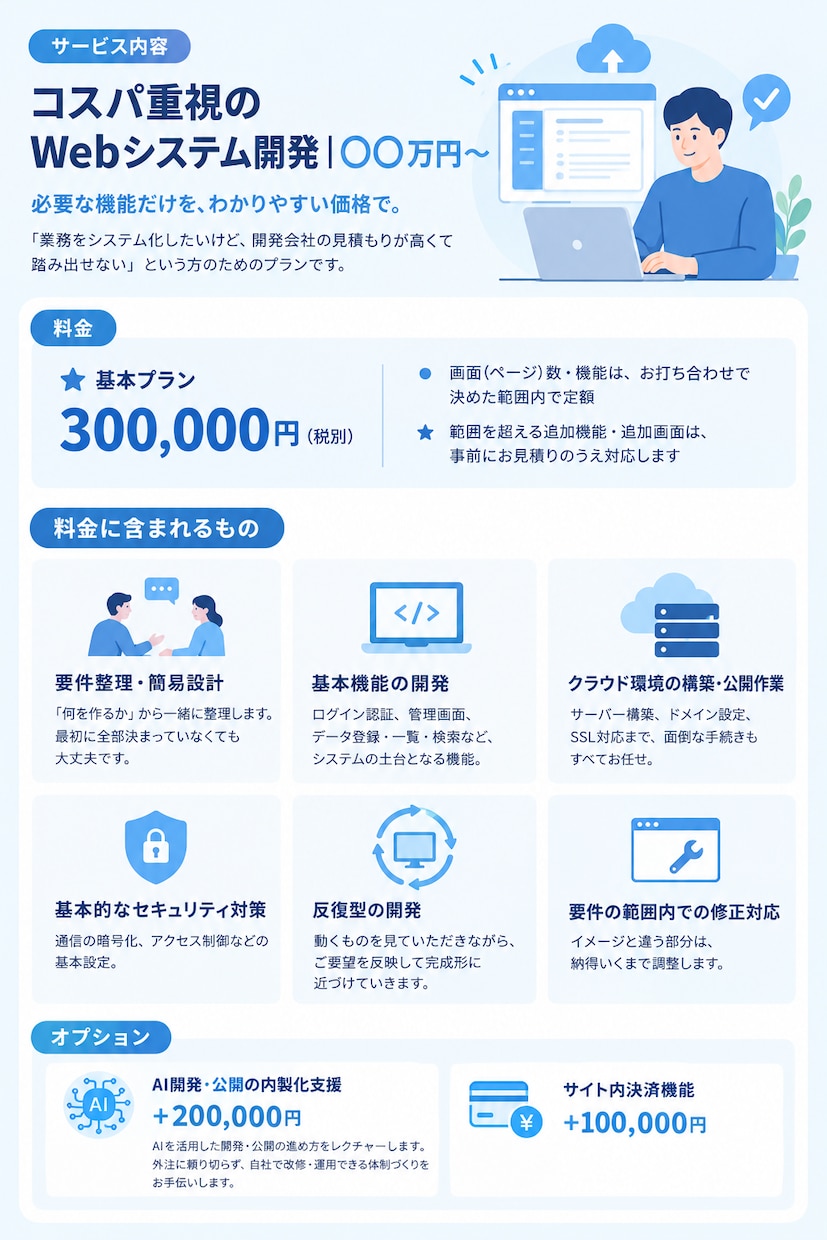 10月限定｜コスパ重視のWebシステムを構築します コスパ重視・迅速納品(4~8週間) イメージ1