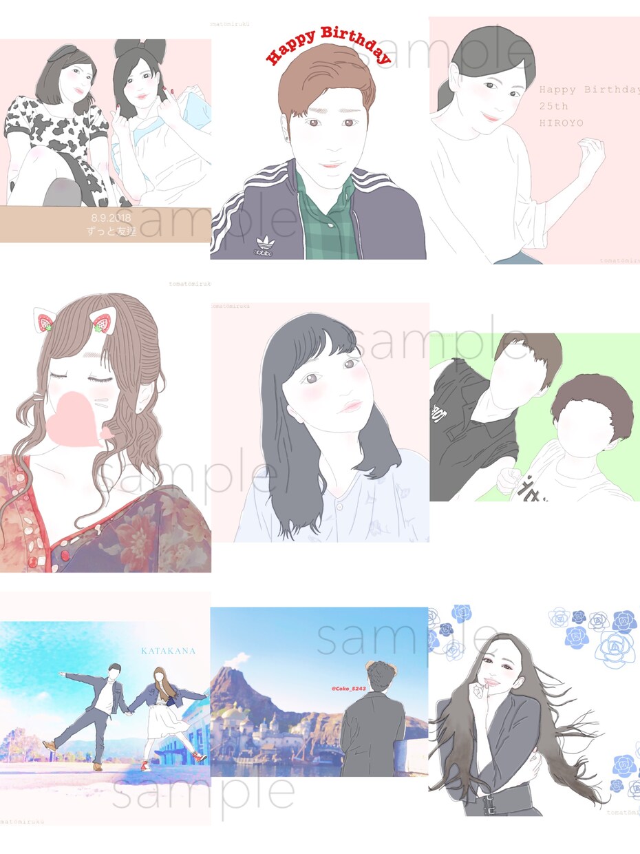 デジタル◎﻿1枚のお写真をイラストに◎します 思い出のお写真をお洒落なイラストに¨̮ イメージ8