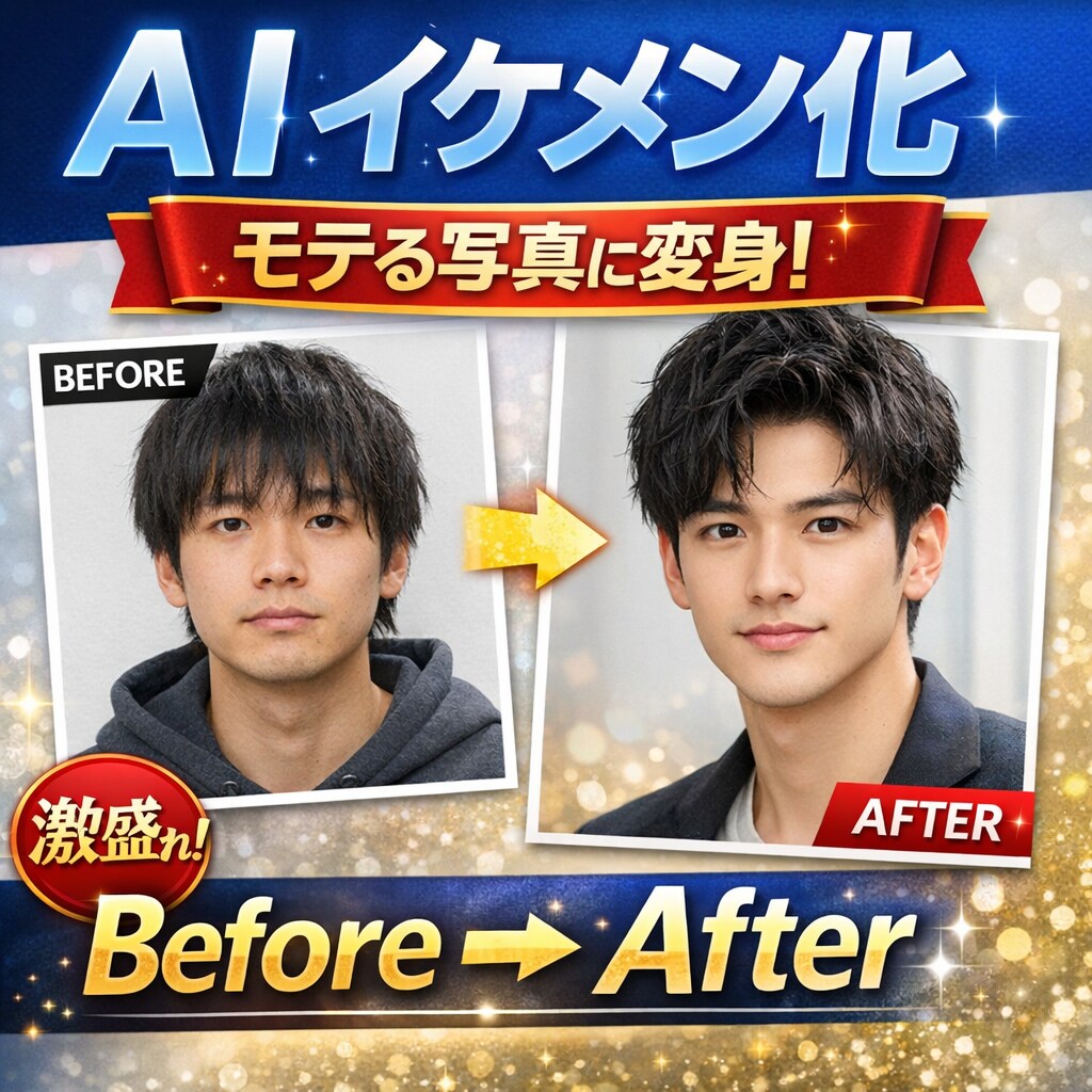 AIでイケメン化！魅力的な写真作ります AIで“雰囲気イケメン”に変えます イメージ1