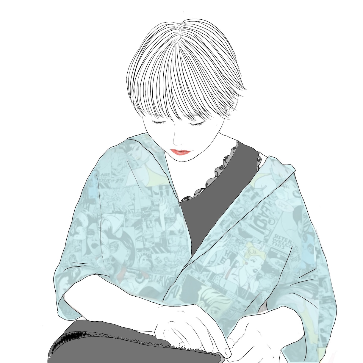 写真をオシャレな似顔絵にします (おひとり様用)アイコンやプレゼントにぴったりです。 イメージ2