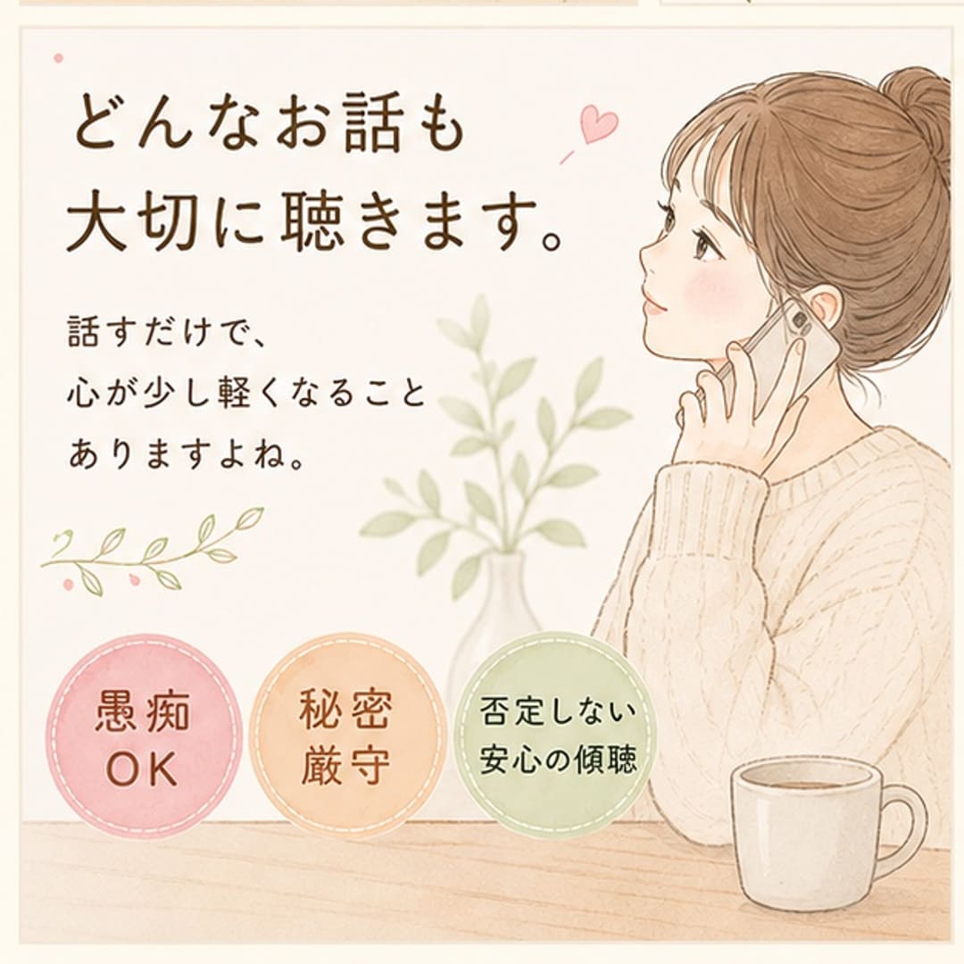 5分でもOK☘️看護師ママが優しく愚痴を聴きます とにかく聴きます。泣いてもOK。まとまっていなくてOK。 イメージ4