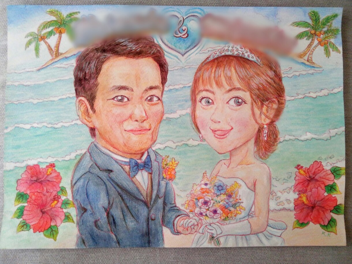 温もりタッチ♡似顔絵｜加賀友禅職人が描きます ご家族・ご友人や可愛いペットを一枚の着彩画に♪ イメージ4