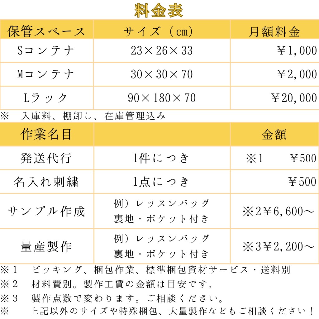 在庫リスク０！生地を預かり注文毎の製作・発送します ハンドメイド作家様向け　１点からの受注製作発送代行を承ります イメージ1