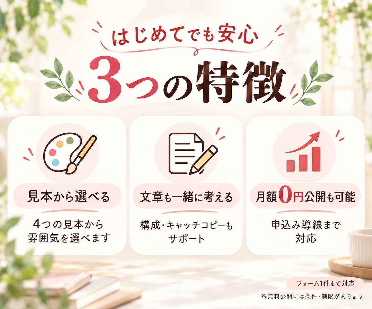 LP制作5万円✨月額0円！見本から選べます 初めてでも安心！スマホ対応から公開までしっかりサポートします イメージ3