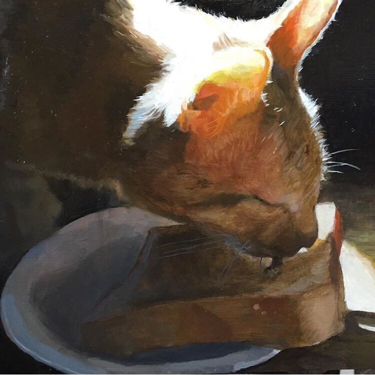 油絵 ペット 肖像画 プロ作家が絵画制作いたします プロの画家が油絵制作いたします(F0号orサムホールサイズ) イメージ4