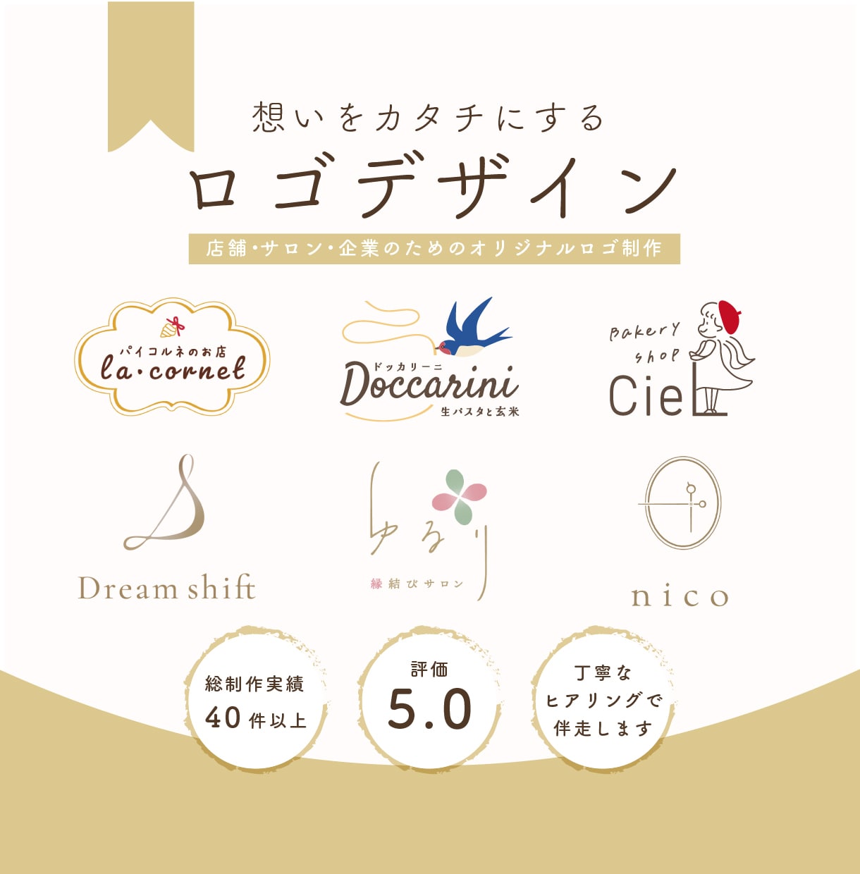 お店の想いが伝わる、温かみのあるロゴを制作します 丁寧なヒアリングで、想いをカタチに。イラストロゴも対応◎ イメージ1