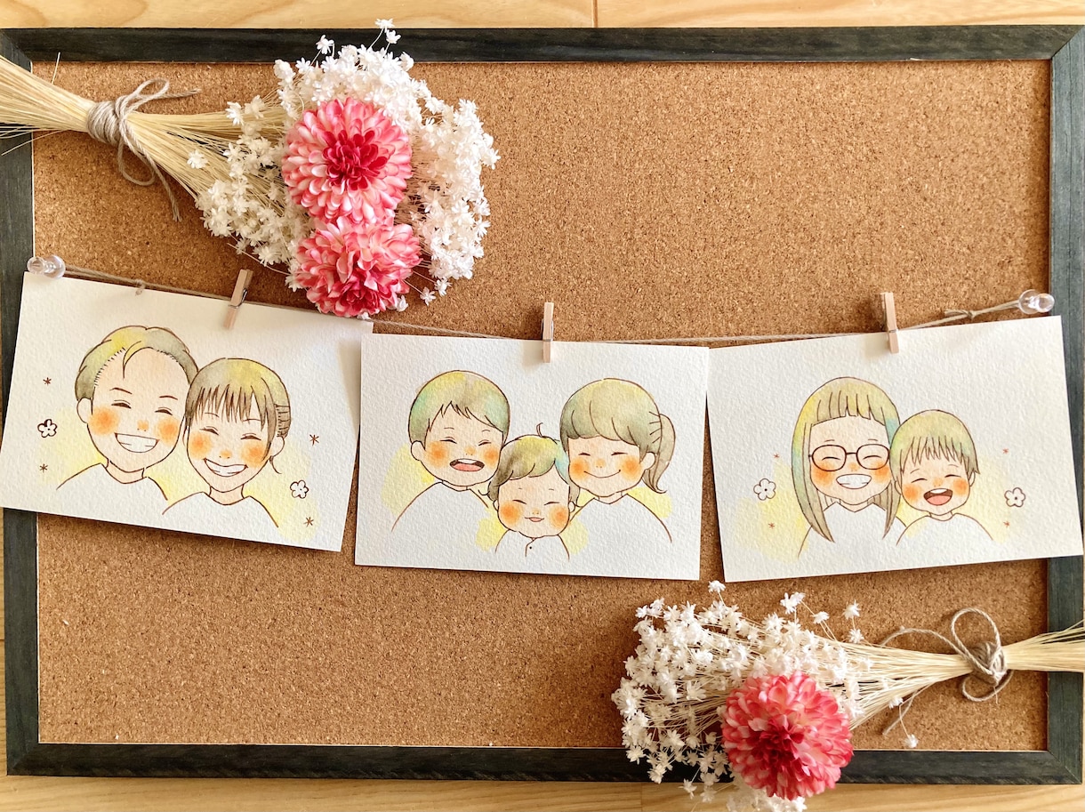 ニッコリ似顔絵描きます 心あたたまる似顔絵で大切な記念日を笑顔に♡お手頃価格♡ イメージ3