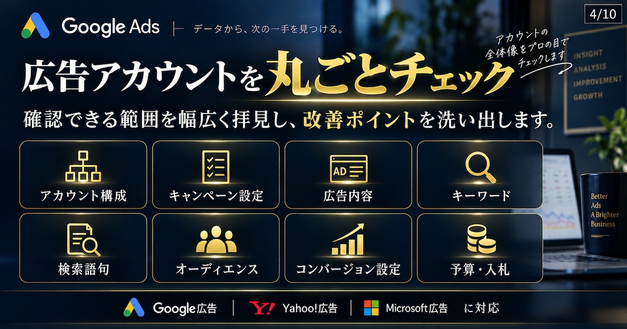 Googleリスティング広告の改善提案します 【実績豊富な認定資格者が対応】リスティング以外や別媒体も可能 イメージ4