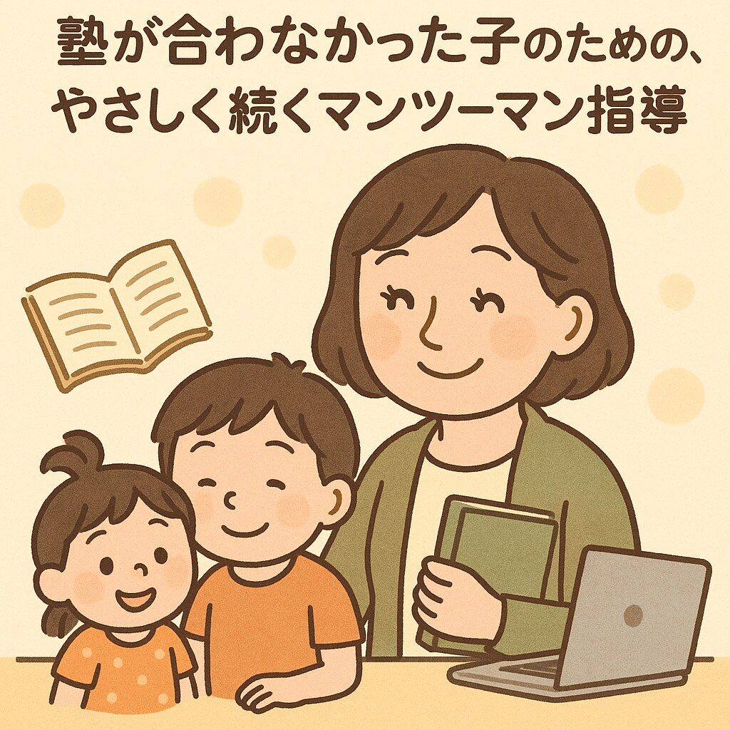 小学1年生から中学校3年生までの勉強指導をします 塾が合わなかった子のための、やさしく続くマンツーマン指導 イメージ1