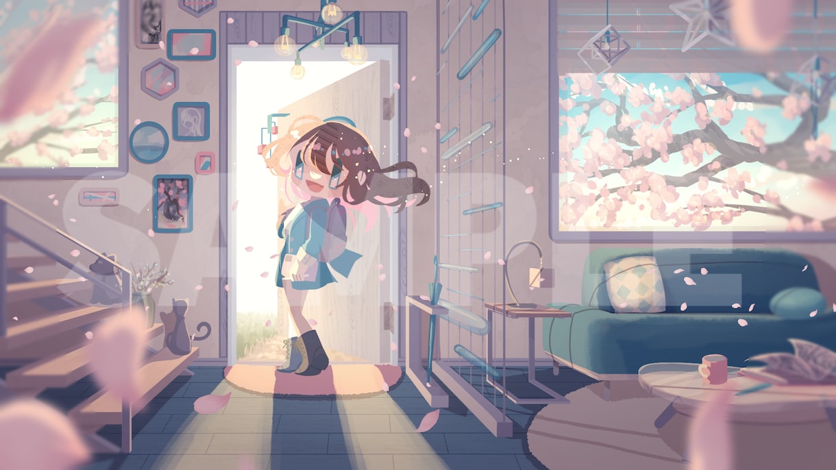 商業利用OK！背景メインのイラスト作成いたします 情緒あふれる背景×愛らしいキャラであなたの世界観を再現！ イメージ1