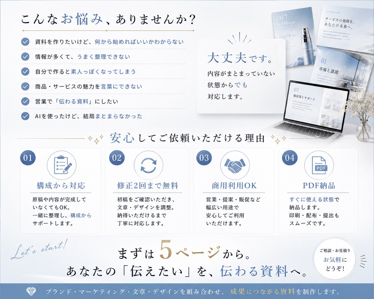 伝わる営業・提案資料を制作します マーケティング視点で構成・文章・デザインまで一貫制作 イメージ4