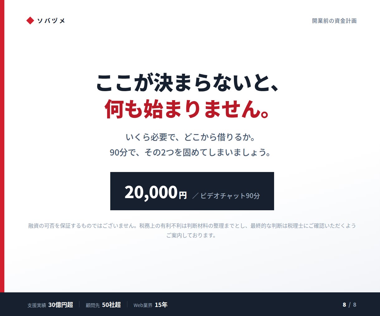 開業前のお金の計画を一緒に組み立てます いくら必要か、どこから借りるかが1時間で決まる イメージ8