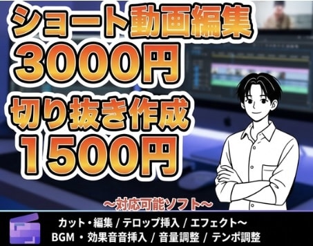 1本3000円〜ショート動画作成します TikTok、YouTube、Instagram、広告など イメージ1
