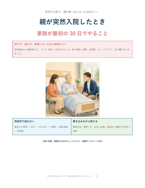 親の入院時に役立つ実務ガイドをお届けします 最初の30日を時系列で整理できる36ページPDF イメージ6