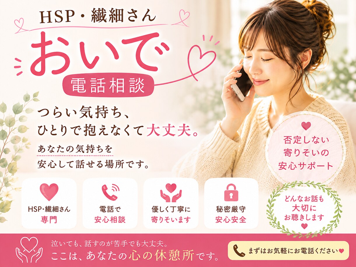 INFP✖︎HSPが話を聞きます 悩みや相談を周りに話せる人がいなくて困っているならわたしへ イメージ1