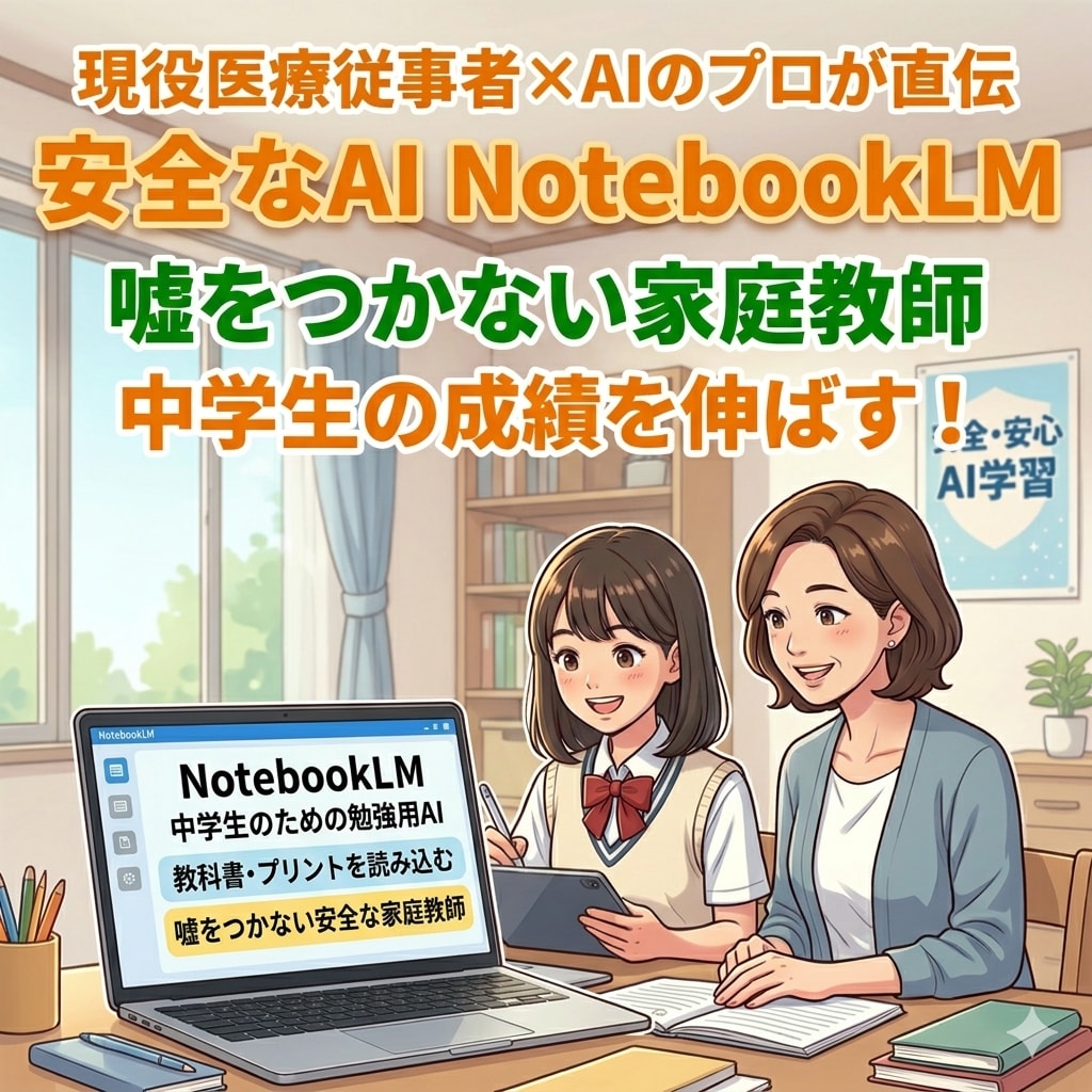 安全なAI「NotebookLM」の使い方教えます 我が子の成績を伸ばす！中学生向けの最新AI学習レッスン イメージ1