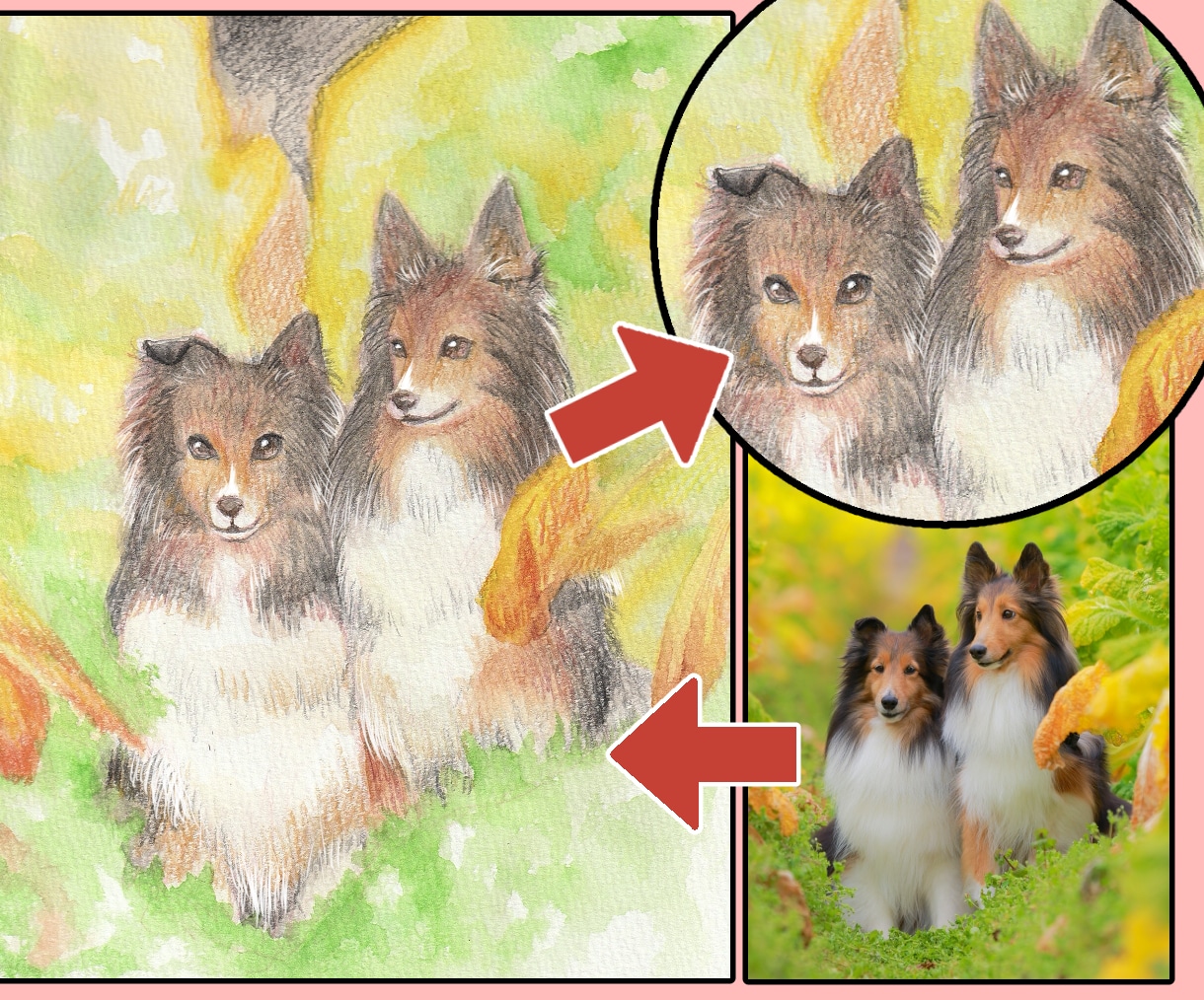 選べる塗り！ペットの似顔絵可愛く描きます アナログ水彩塗りとデジタル厚塗りから選べます イメージ3