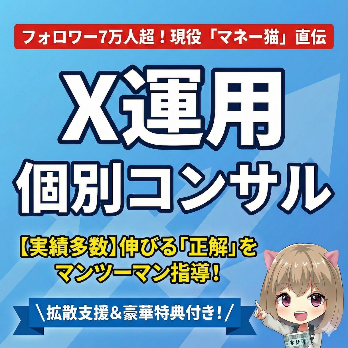 フォロワー7万の拡散特典付　X運用コンサルします フォロワー7万超が、あなたのX運用を直接指導＆拡散します！ イメージ1
