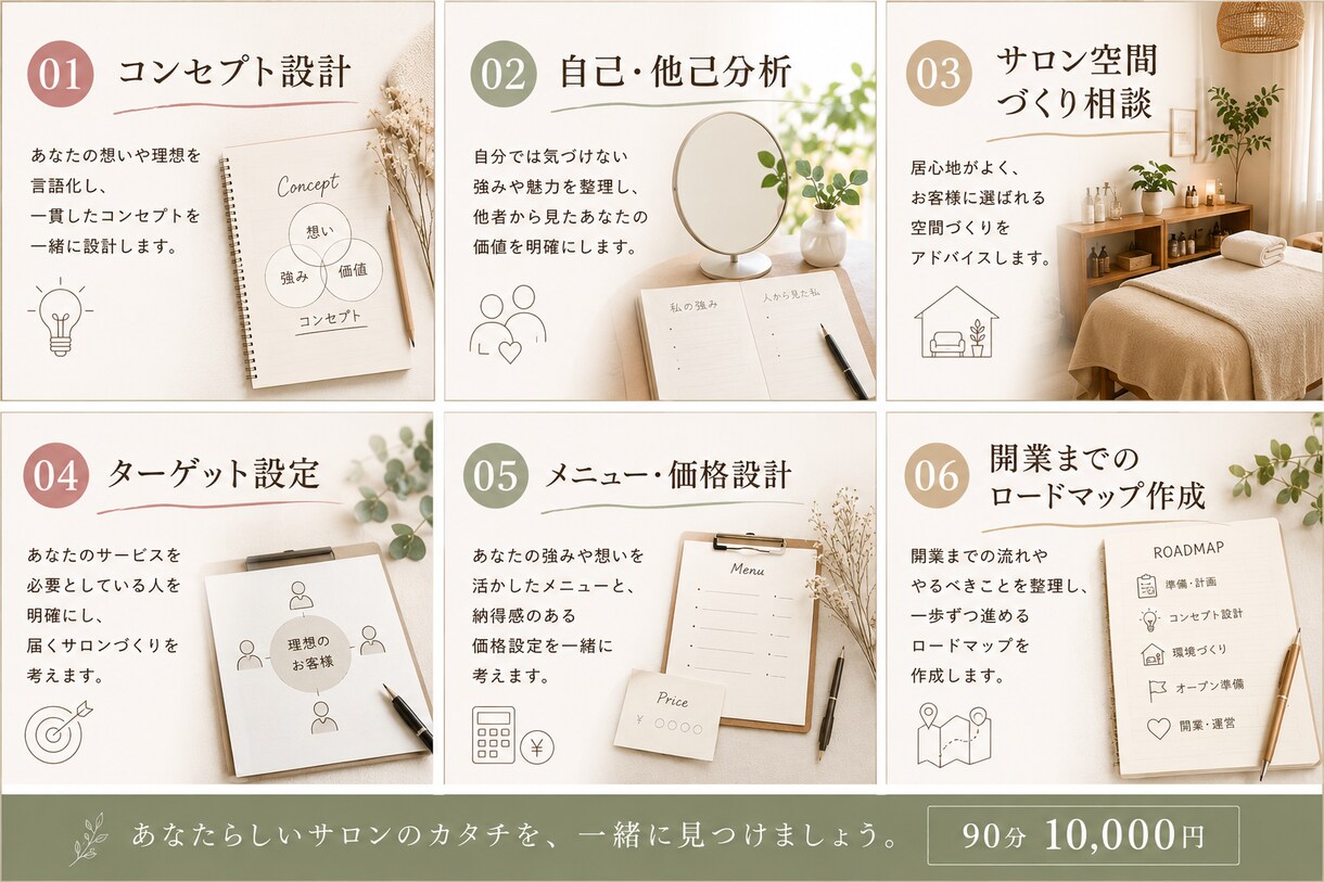 サロン開業前後のブランディング設計をお手伝いします 「なんとなく開業」ではなく「選ばれる理由」があるサロンへ イメージ2