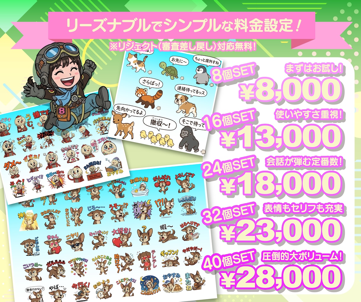 オリジナルのLINEスタンプを制作いたします 写真やアイデアをもとにオリジナルLINEスタンプを制作します イメージ3