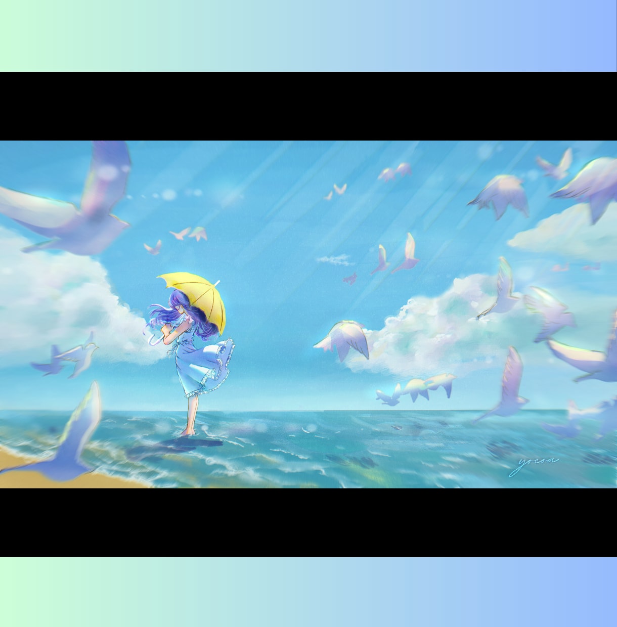歌ってみた・MV用｜幻想的な１枚絵を制作します 幻想・エモ・透明感｜楽曲の雰囲気を映像的に表現します イメージ4