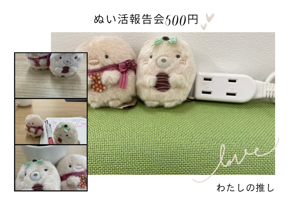 あなたのぬい活応援します あなたのぬい活の自慢を3日間してください イメージ1