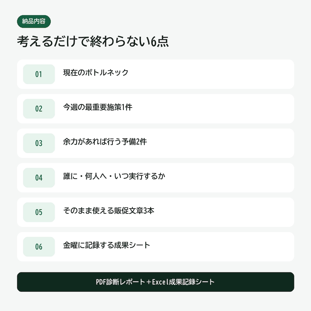 売上データから今週やる集客施策と投稿文を作ります 考えず実行。小さな食品ECの数字を、今週の販促に変えます イメージ2
