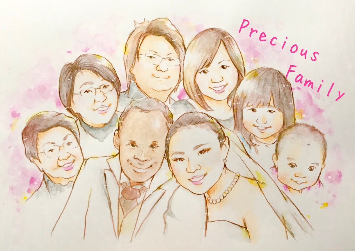 ふんわり優しい水彩画似顔絵制作します 写真そっくり！でも写真よりちょっぴり素敵で優しい似顔絵です イメージ10