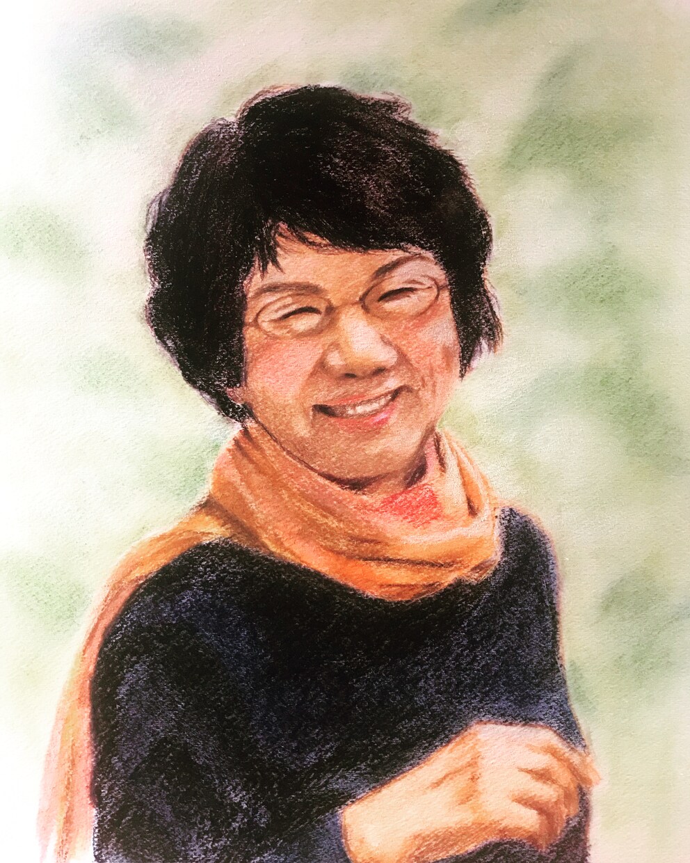 日本製品 似顔絵パステル画 女性画 日用品/インテリア - www