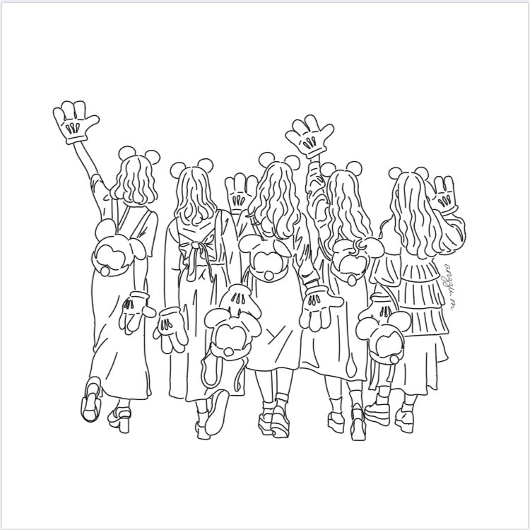 大人数用アイコン/イラスト/似顔絵描きます 写真を元に線画でオリジナルイラスト作成！ イメージ1
