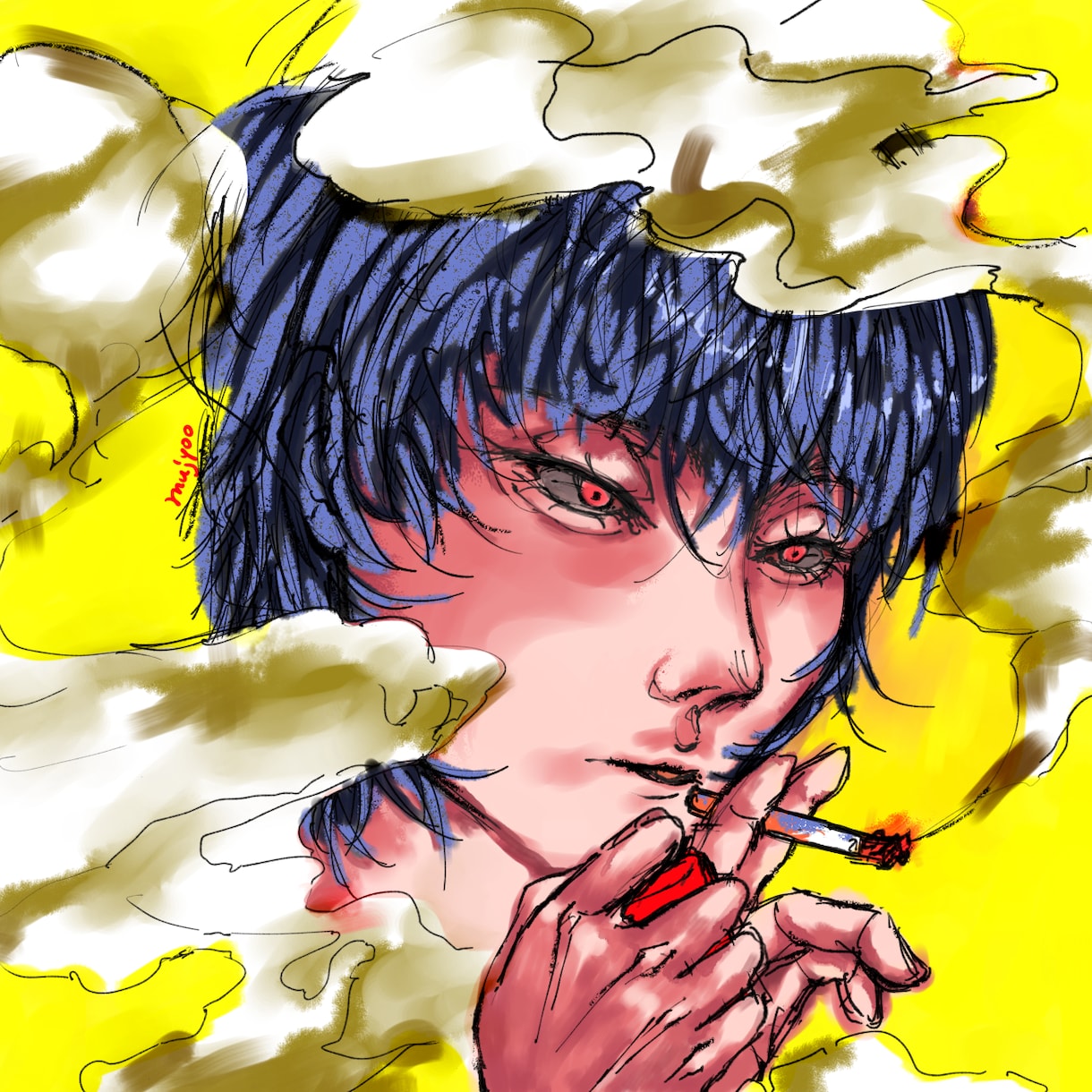 インパクトの強いイラスト制作承ります 力強く雰囲気のある絵を描きます！SNSアイコン/広告など イメージ2