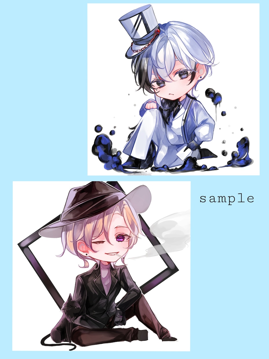 可愛いミニキャライラストお届けいたします 透明感のあるイラストをお描きいたします！お気軽にご相談下さい イメージ6