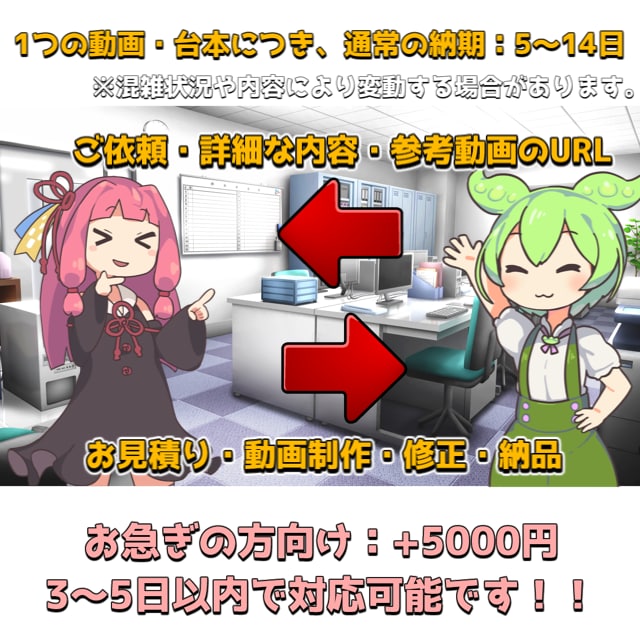 ゆっくり/ずんだもんの動画制作・編集します まずはお気軽にご相談くださいませ！ イメージ3