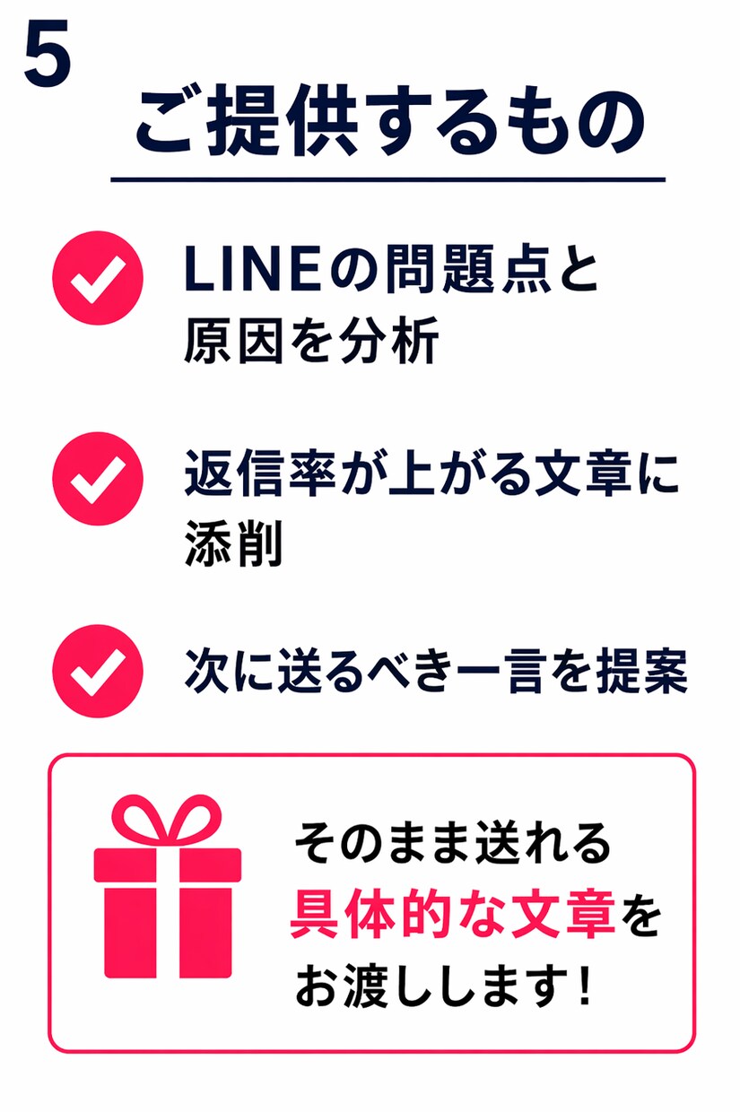 既読スルー改善LINE添削します 返信率が上がる具体例を提案します！ イメージ5